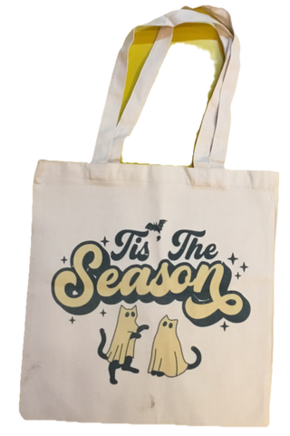 Ghost Cat Canvas Tote