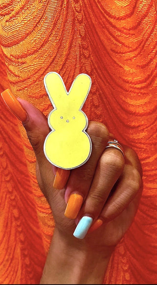 Sterling Silver and Yellow Enamel Bunny Ring