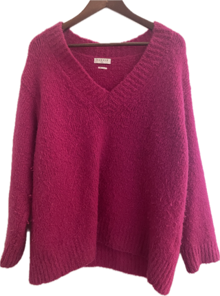 Sandro Fuchsia Oversized Mohair Sweater