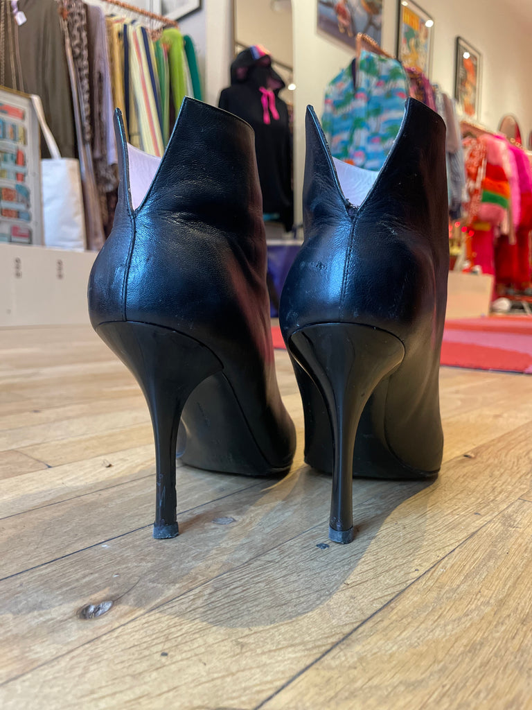 Céline Black Leather Ankle Boot: Size 7.5