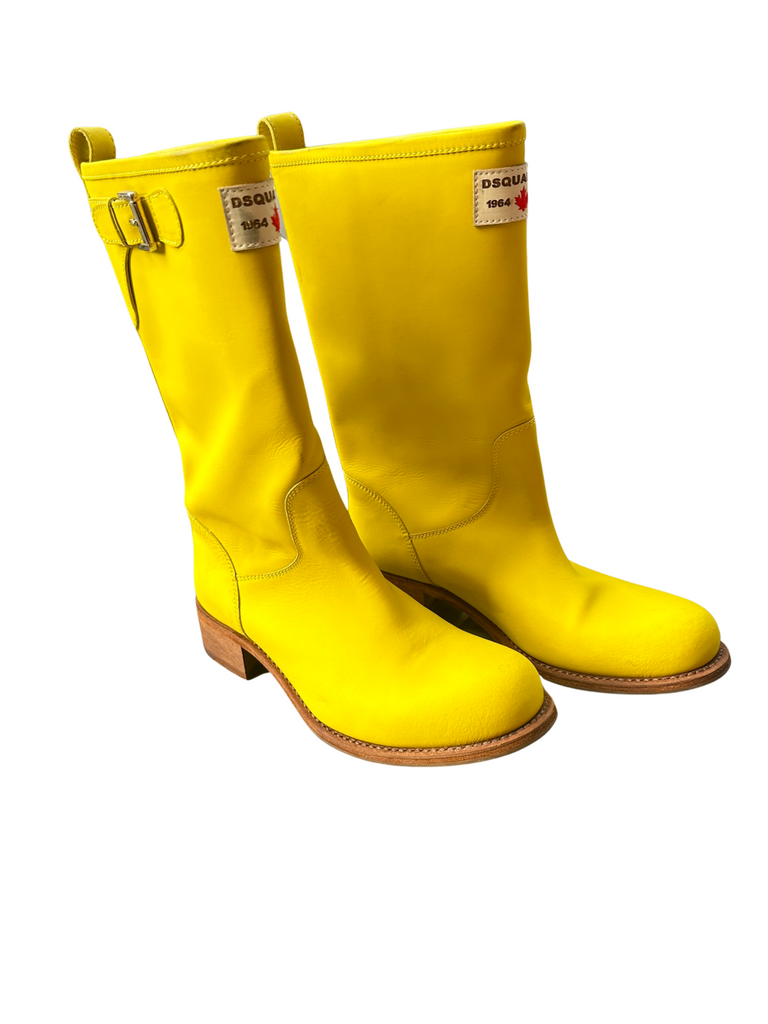 D Squared Yellow Boots