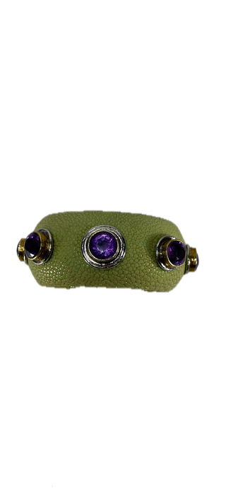 Lime Green Stingray Leather Cuff Bracelet