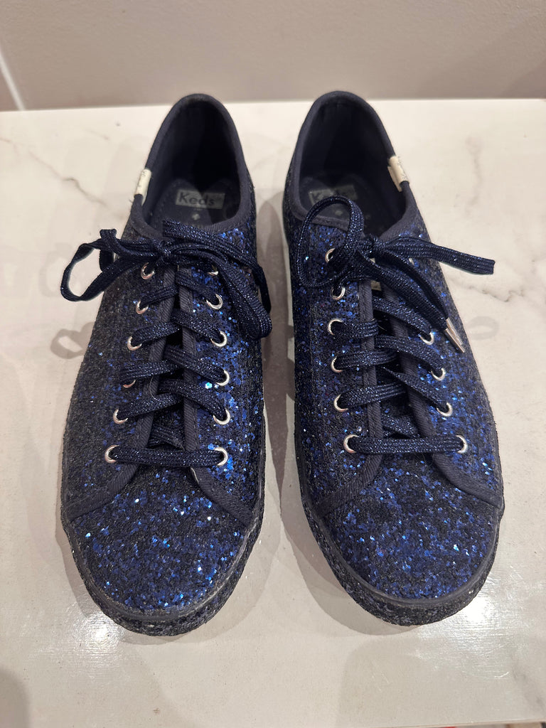 Keds and Kate Spade Blue Glitter Sneakers