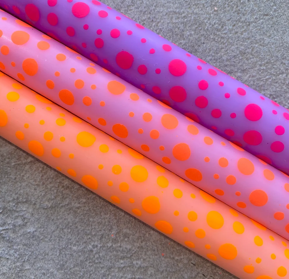 Set of 3 Dip Dye Graphic Lights Candles: Dots 406