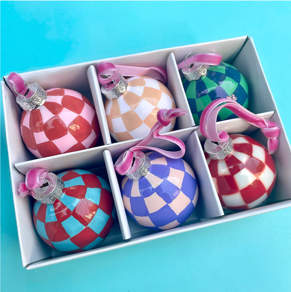 Checkered Bauble Ornaments