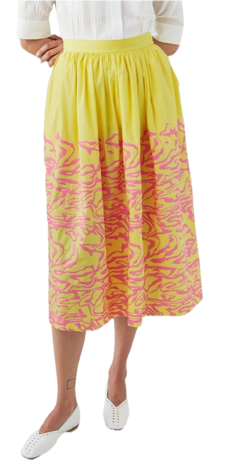 Vintage Rachel Comey Yellow Billow Sequins Sage Skirt - Size 2