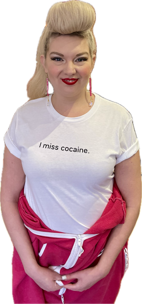 I Miss Cocaine-T-Shirt-White-Medium