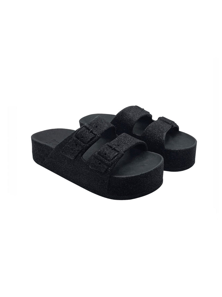 Cacatoes Caipirinha Glitter Sandals in Black