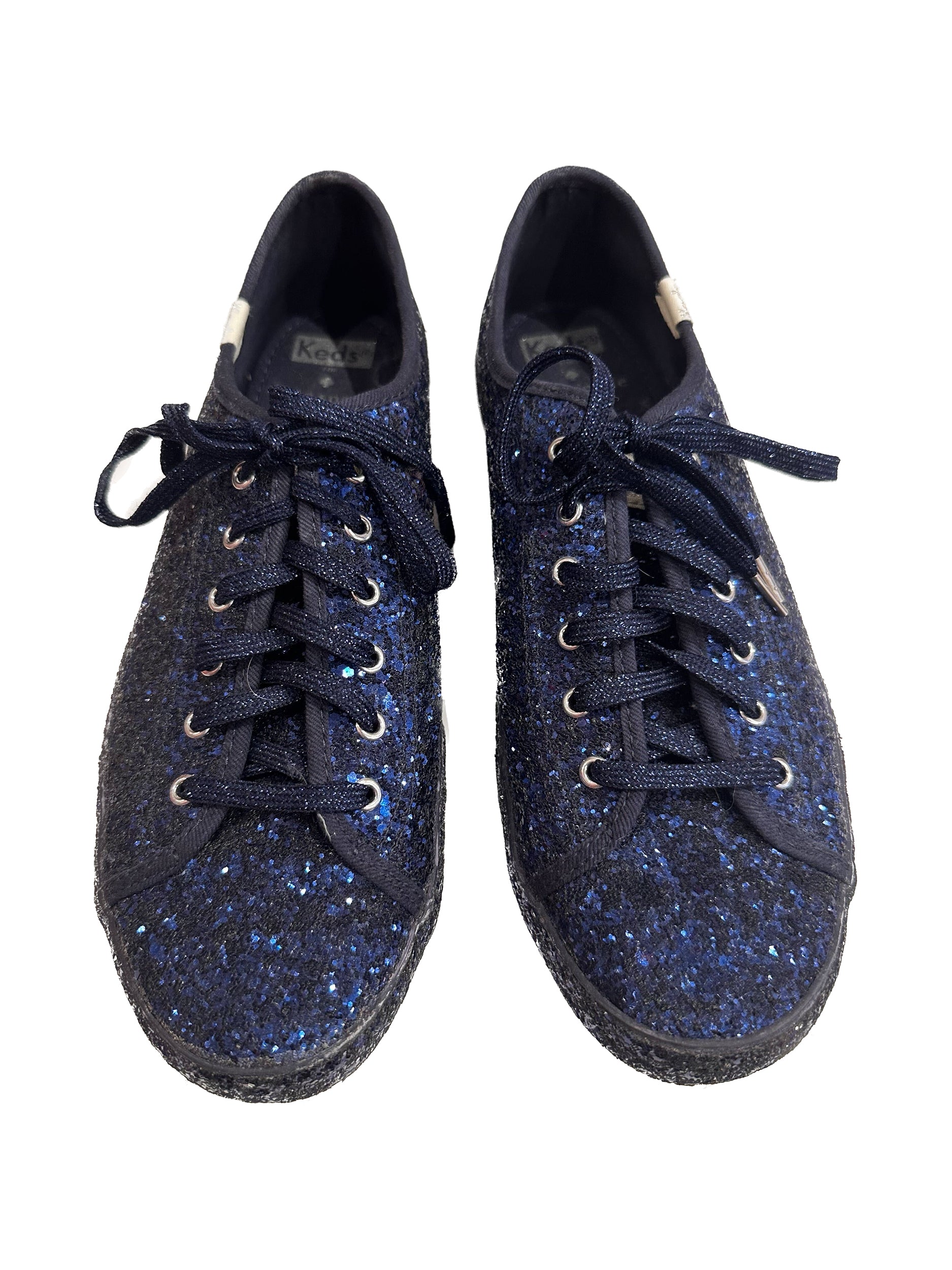 Keds and Kate Spade Blue Glitter Sneakers House of Kellogg