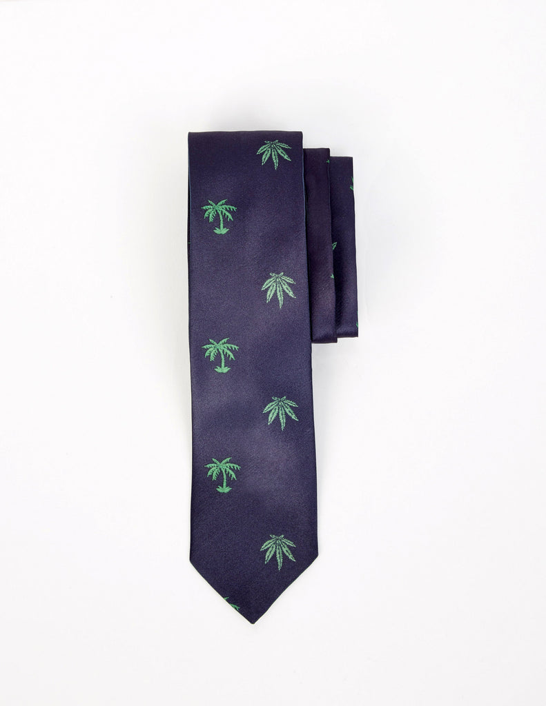 Pot and Palm Skinny Tie